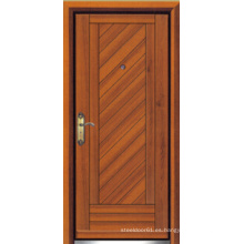 Puerta blindada de madera de acero de estilo turco (LTK-D304)